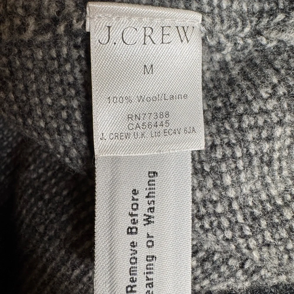 J.Crew 100% Wool Sweater Mens Medium Gray Crewneck Knit Pullover
